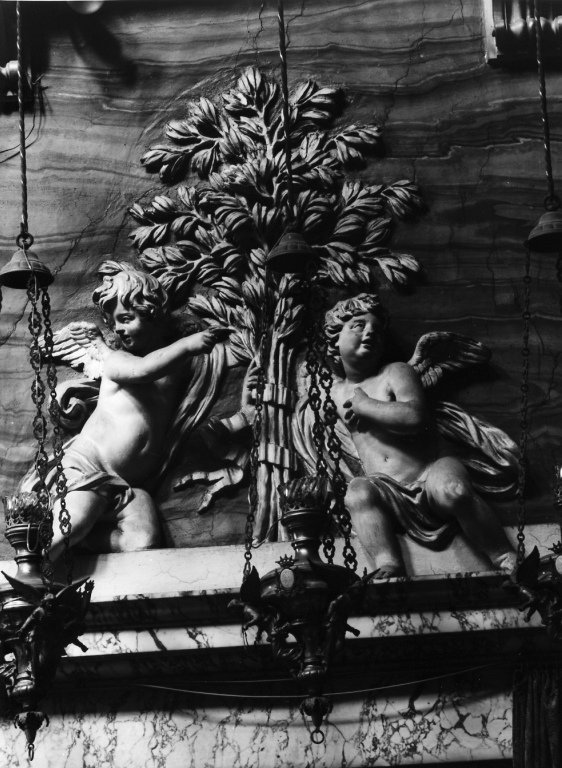 angioletti con ghirlande (scultura) di Ferrari Giacinto, Ferrari Giuseppe, Bisen